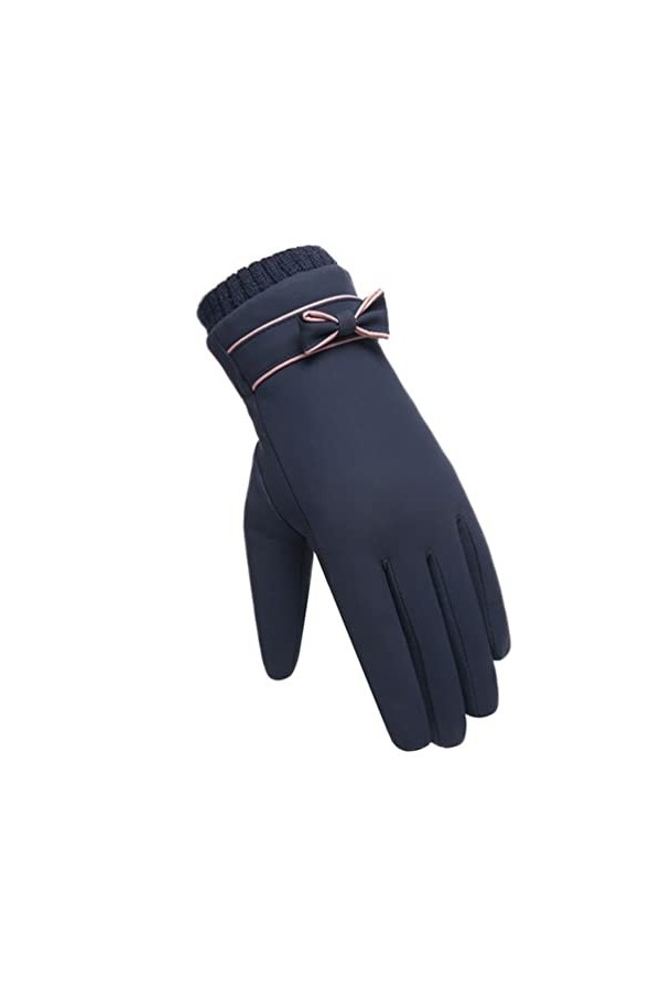 Reocahoo Gants Mariée Gants Femme Hiver Coupe-Vent imperméable Interne en Peluche Chaud Mitaines Dame écran Tactile Doux pour