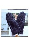 BJQZX Gants dhiver Gants en Cuir de Couleur Mode Femme Doublure Velours Moto en Plein air Riding Automne et Hiver Chaleureus