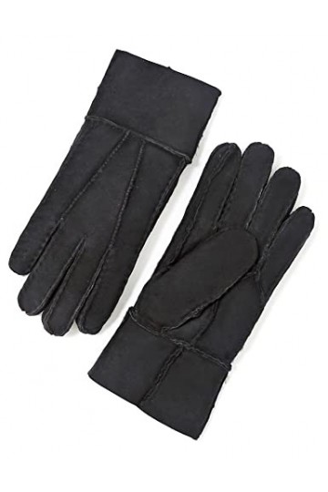 YISEVEN Femmes Hiver Nouveau Gants en Cuir Peau de Mouton Cousu à Main Véritable Chaud Épais Fourrure Doublée Thermique Long 