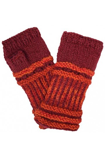 Gheri Mitaines chaudes en laine tricotées à la main avec doublure en polaire multicolore, p, taille unique