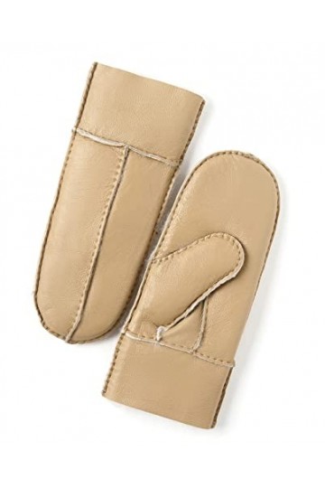 YISEVEN Femmes Nouveau Gants en Moufles dHiver en Cuir de Mouton Véritable Cousu à Main Chaud Mérinos Poignet Long Doublure 