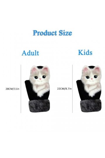 ROSSOM Gants dhiver en Peluche épaisse, Gants de Mitaines danimaux en Peluche Tricotés à la Main, Doublure Polaire épaisse 