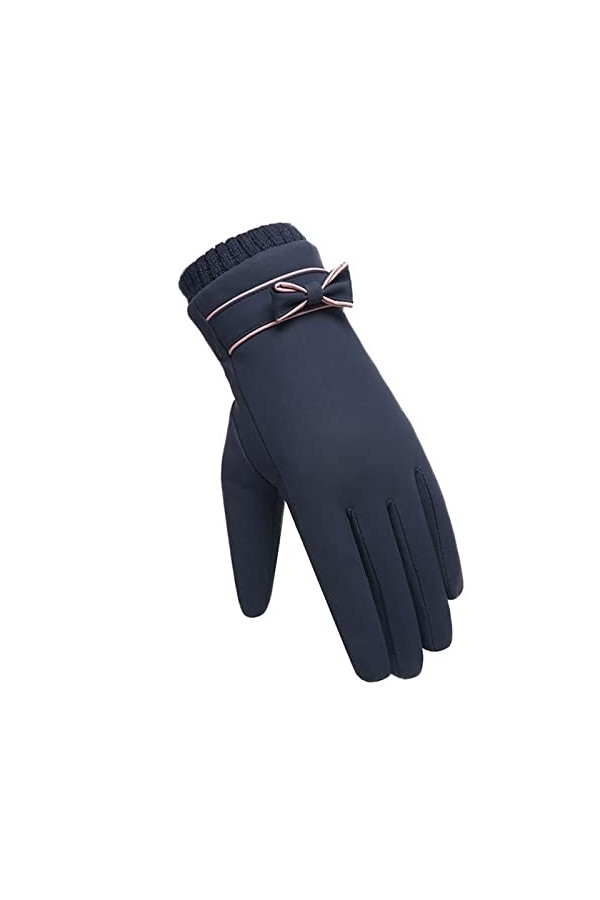SYT-MD Gants, Mode Femme Gants Hiver Coupe-Vent imperméable Interne en Peluche Mitaines Chaudes Dame écran Tactile Daim Doux 