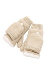 CAILIN Gants Gants Hiver Bonneterie Fingerless Gants Chauds et Confortables, Open Top Gants Tricotés Flip Gants et moufles C