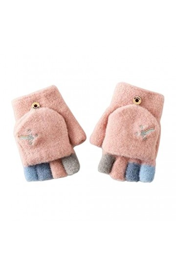 SHUIZONG Gants dhiver dhiver chauds en laine épaisse gants tricotés Flip sans doigts flexibles doigts exposés moufles épais