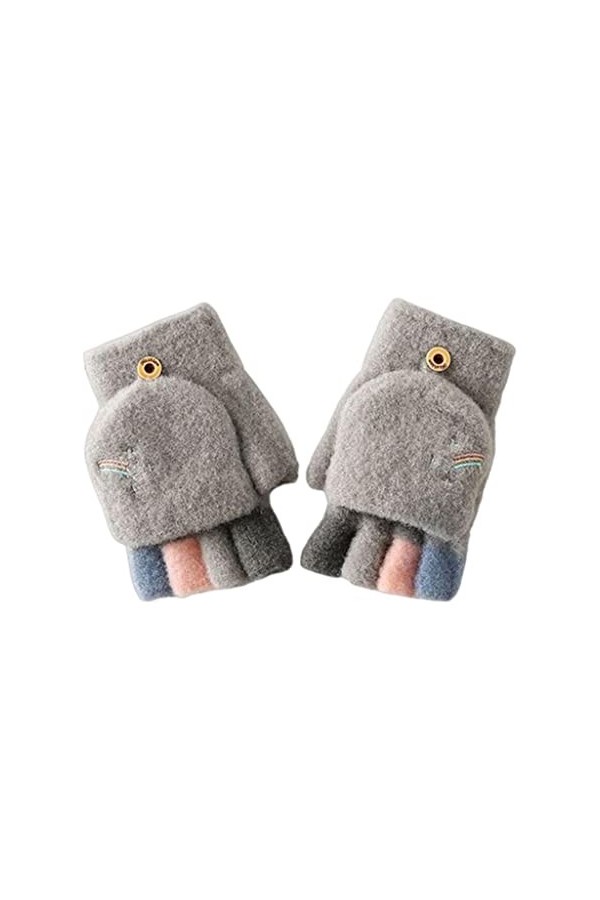 SHUIZONG Gants dhiver dhiver chauds en laine épaisse gants tricotés Flip sans doigts flexibles doigts exposés moufles épais