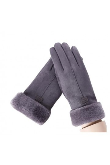 ERICAT Gants dhiver for femmes, écran chaud, gants en fourrure for femmes, mitaines à doigts complets, gants de conduite cou