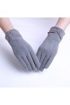 RFEGEF Femme Gants dhiver,Gants À Écran Tactile Gris Gants en Perles Élastiques Confortables pour Dames Doux Coupe-Vent Élég