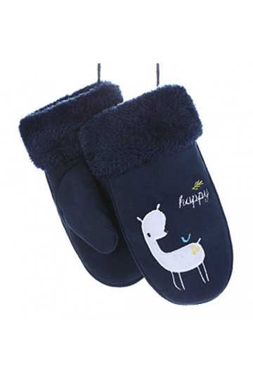 RFEGEF Femme Gants dhiver,Gants À Écran Tactile Doux Confortable Bleu Gants De Cerf De Bande Dessinée pour Enfants Dames Dou