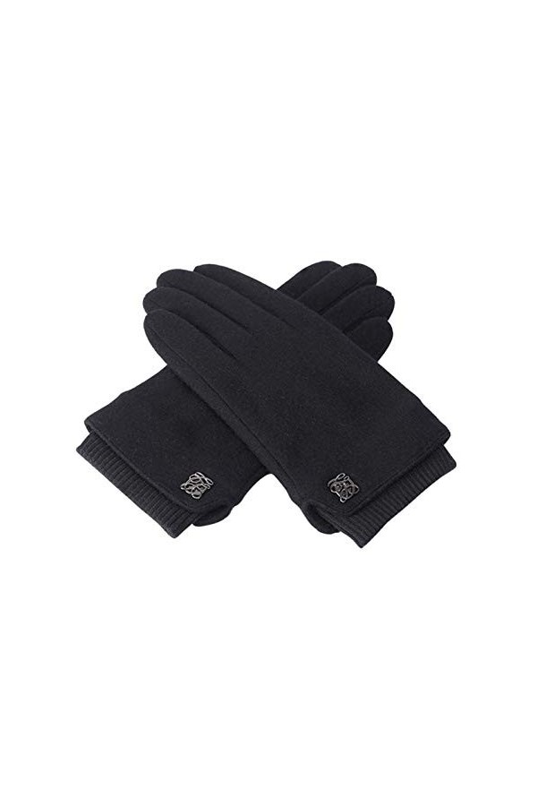 FUFU Moufles Gants dhiver Gants Décran Tactile Coupe-Vent Extérieur Gants De Conduite, Gris, Noir Color : Black 