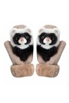 ZTJ Moufles danimaux tricotés à la Main 3D Fluffy Cartoon Animal Thermal Moufles Full Fingers Thickening Soft Winter Warm Mi