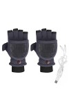 FASFSAF Gants Chauffants éLectriques Gants Chauffants USB pour Mains Tricotage Moufles DHiver Souples Portables Demi Doigt T