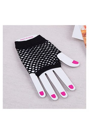 Saturey Gants de Protection Solaire dété Femmes Gants de Filet de pêche Creux Noir Punk Goth Dames Longs Gants Costume sans 