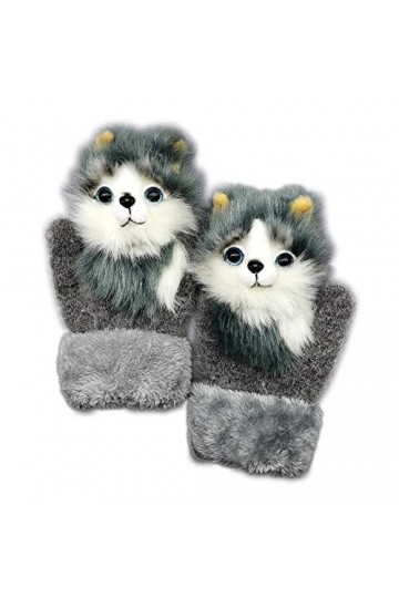 NOTRYA Mitaines danimaux Mignons, Gants Chauds dhiver pour Femmes, Gants tricotés en Peluche danimaux, Gants en Peluche à 