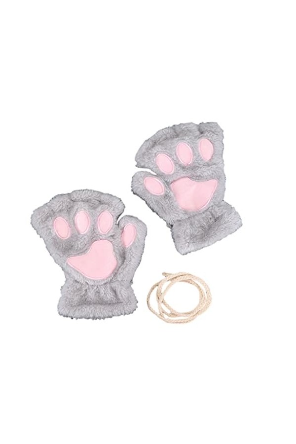SHUIZONG Gants dhiver pour femmes, gants de chat pour filles, gants en peluche à griffe de chat, gants en peluche chauds et 
