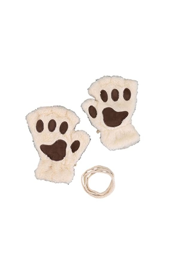 SHUIZONG Gants dhiver pour femmes, gants de chat pour filles, gants en peluche à griffe de chat, gants en peluche chauds et 