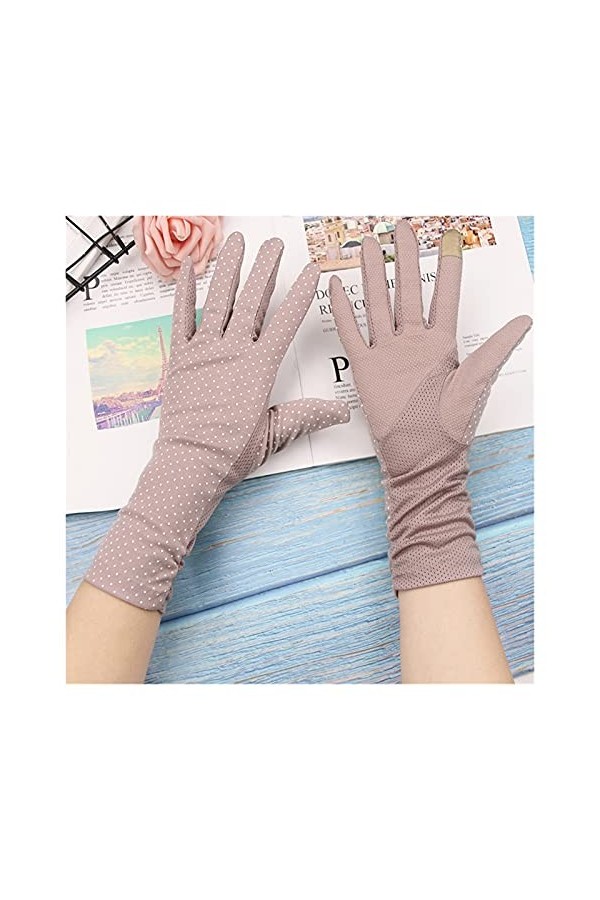Saturey Gants de Protection Solaire dété Gants for Femmes Dames Été Coton Impression Fleur Dentelle Bord Respirant Antidérap