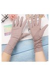 Saturey Gants de Protection Solaire dété Gants for Femmes Dames Été Coton Impression Fleur Dentelle Bord Respirant Antidérap