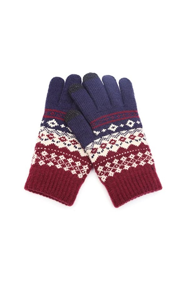 SHUIZONG Gants dhiver pour écran tactile Gants dhiver pour homme et femme Gants tricotés chauds en laine synthétique Gants