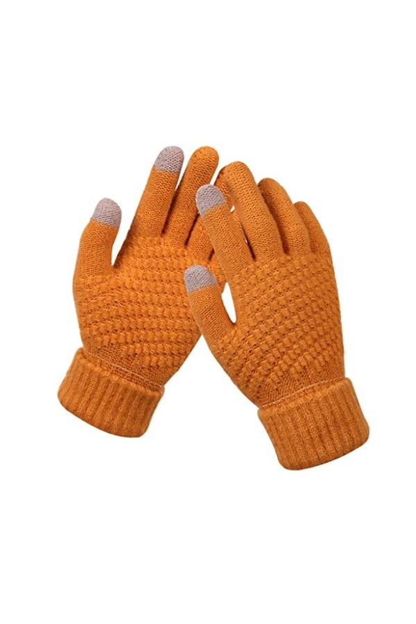 SHUIZONG Gants dhiver dhiver pour écran Gants dhiver Gants tricotés chauds et extensibles en laine synthétique Gants à doi
