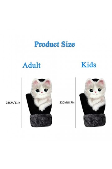 ZTJ Gants en Peluche Faits Main, Animaux Mignons, Gants tricotés pour Femmes, Doigts épaississants, Doux et Chauds pour laut