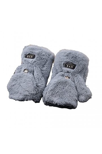 Gants thermiques en peluche - Gants demi-doigts - Mitaines en fausse fourrure - Mitaines douces et confortables pour lhiver 