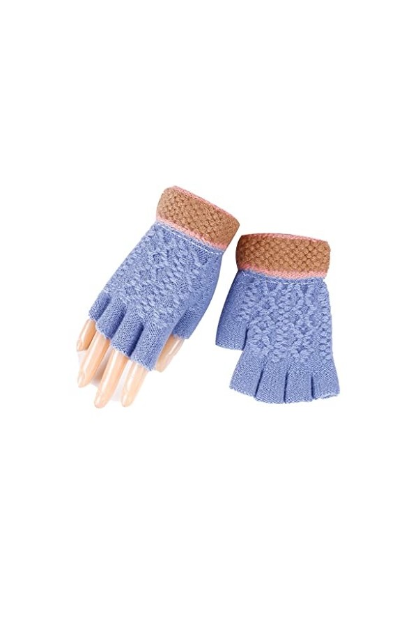 iPeson Doigts Antidérapants Gants De Dames dhiver Demi-Doigts Gants en Tricot Doux Et Écran Tactile Velours À Écran Tactile 