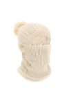 TAGVO Hiver Chaud Tricoté Bonnet Et Ensembles De Cache-Cou,Bonnet Tricoté Flexible Avec Boule De Poils,Doublé En Molleton Épa