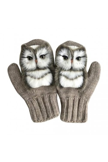 Mumuve Gants, moufles en peluche danimaux de dessin animé pour femme, gants dhiver chauds, gants de ski pour filles, gants 