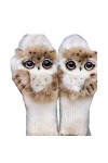 Mumuve Gants, moufles en peluche danimaux de dessin animé pour femme, gants dhiver chauds, gants de ski pour filles, gants 