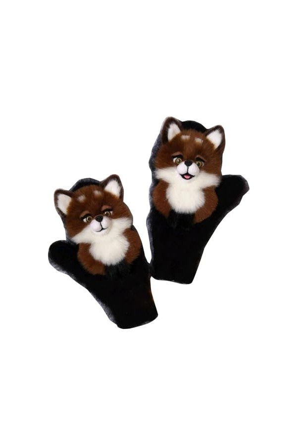 Mumuve Gants, moufles en peluche danimaux de dessin animé pour femme, gants dhiver chauds, gants de ski pour filles, gants 