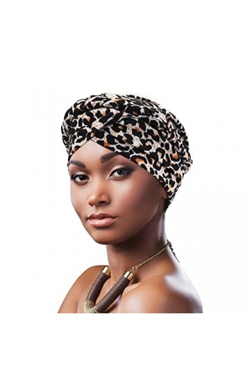 DRESHOW Femmes Africaine Turban pré-noués Tresse Torsadée Bonnet Chimio Casquette de Perte de Cheveux Chapeau