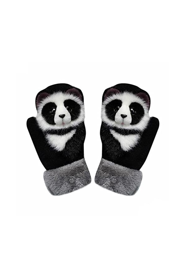 SHIYONG Animal Chat Chien Panda Racoon Conception Enfant Hiver Chaud Long Mignon Mode Princesse Mitaines Doigts Gants Doux