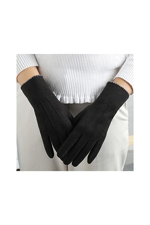 JSJJEDC Gants dhiver for Femmes Couleur Solide Gants épaissis Gants en Molleton avec Gants à écran Tactile Couleur : 4-B, G