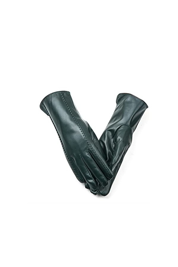 Gants en cuir rayé pour femmes, gants en cuir coloré pour femmes, gants en peau de mouton pour femmes, moufles tendance pour 
