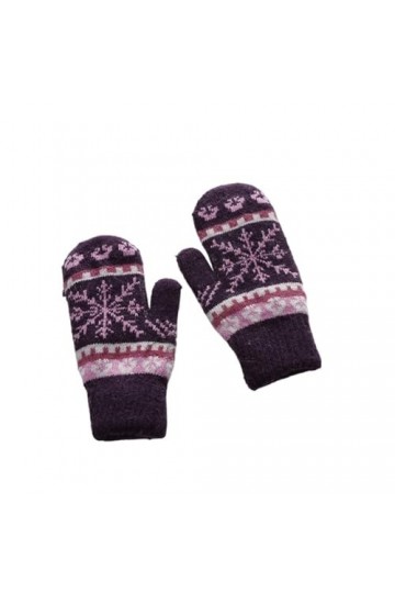 ERICAT Gants chauds tricotés en laine à motif de flocon de neige, gants de conduite épais et élastiques coupe-vent for lhive