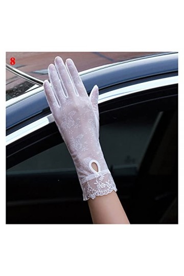 Saturey Gants de Protection Solaire dété Mode Glace Soie Femme Gants Dentelle Conduite été Femmes Gants UV crème Solaire Cou