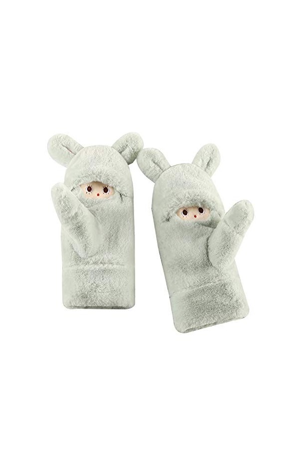 CAILIN Gants Gants dhiver Femmes Warmth Mignon de, Froid et Coupe-Vent Plus de Velours épaissie Suspendus Gants de Cou déqu