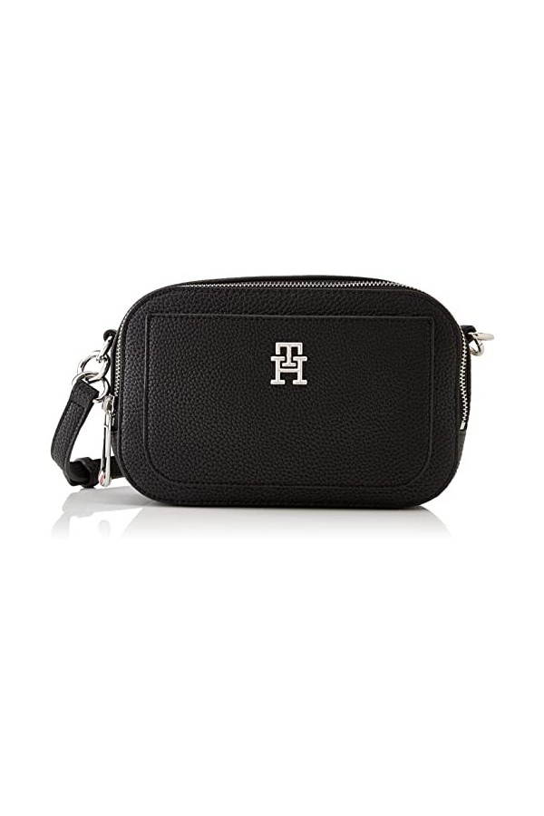 Tommy Hilfiger Sac Bandoulière Femme TH Emblem Camera Bag Petit Modèle, Noir Black , Taille Unique