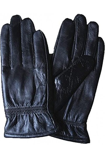 GHCXY Moufles dhiver unisexes pour femme - En cuir épais et chaud - Style simple et glamour - Couleur unie - Noir - Taille M