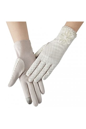 BeFur Gants courts en dentelle pour femme - Protection solaire - En coton - Accessoire de costume, Rose, taille unique