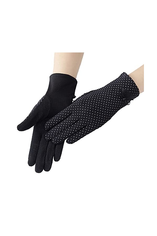 BeFur Gants courts en dentelle pour femme - Protection solaire - En coton - Accessoire de costume, Rose, taille unique