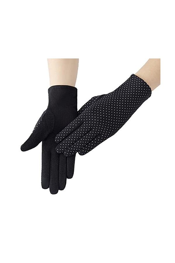 BeFur Gants courts en dentelle pour femme - Protection solaire - En coton - Accessoire de costume, Rose, taille unique