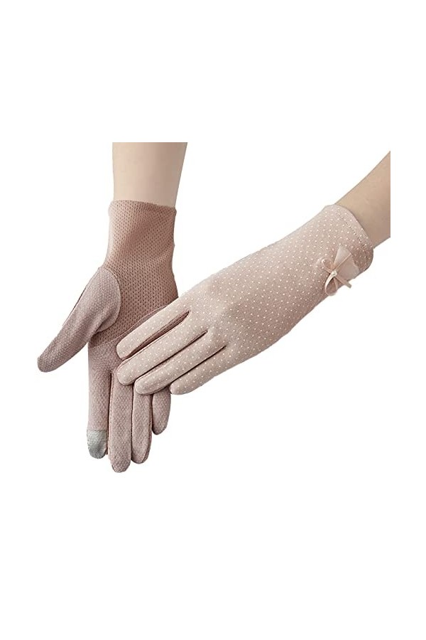 BeFur Gants courts en dentelle pour femme - Protection solaire - En coton - Accessoire de costume, Rose, taille unique