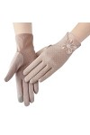 BeFur Gants courts en dentelle pour femme - Protection solaire - En coton - Accessoire de costume, Rose, taille unique