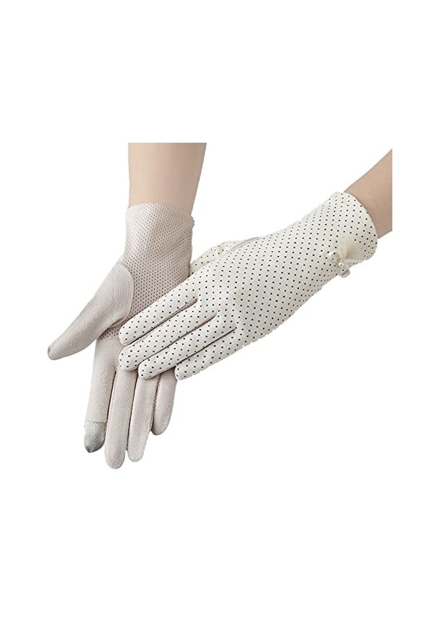 BeFur Gants courts en dentelle pour femme - Protection solaire - En coton - Accessoire de costume, Rose, taille unique