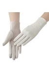 BeFur Gants courts en dentelle pour femme - Protection solaire - En coton - Accessoire de costume, Rose, taille unique