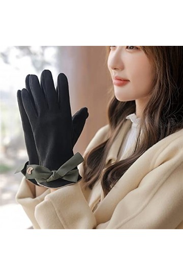 XIBEIRIHUA Gants en Cuir pour Femme Gants de Conduite à écran Tactile for Les Doigts dhiver Femmes for Le Cuir de Daim Sport