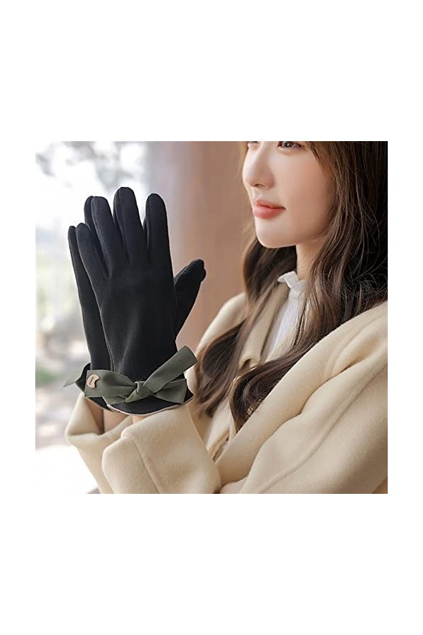 XIBEIRIHUA Gants en Cuir pour Femme Gants de Conduite à écran Tactile for Les Doigts dhiver Femmes for Le Cuir de Daim Sport