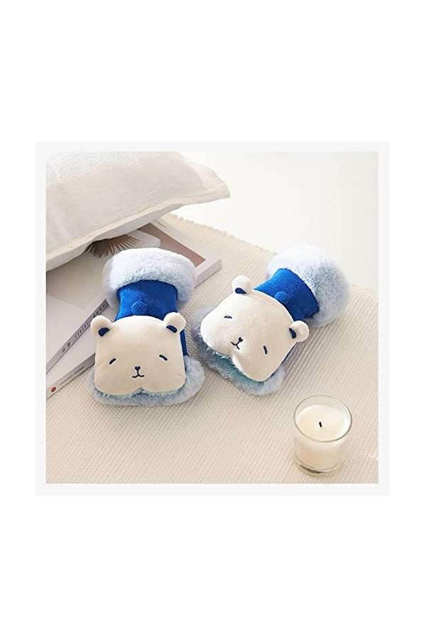 Liyinco Gants dhiver en Peluche sans Doigts pour Femmes, Gants dhiver Chauds et épais avec Demi-Doigts, Mignons Gants détu